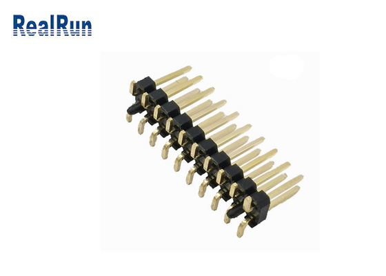 دوشاخه نر پین پین مربعی SMD 2 ردیفی PA6T کانکتور هدر 2.54 میلی متری مشکی