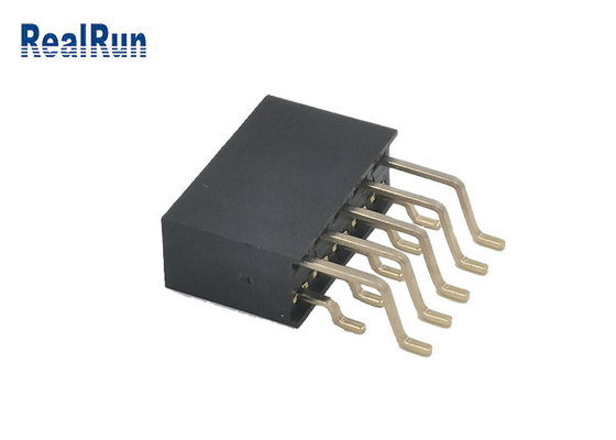 سوکت هدر زن 2.54 میلی متری 2 ردیف PA6T 2x5P زاویه راست SMT اتصال طلایی
