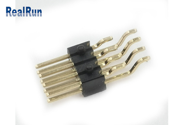 کانکتور طلای برنجی 2x4P سربرگ پین SMT با زاویه راست با برد نر پست PCB 1.27 گام