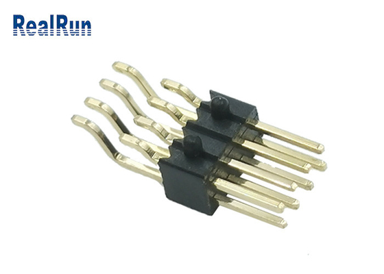 کانکتور طلای برنجی 2x4P سربرگ پین SMT با زاویه راست با برد نر پست PCB 1.27 گام