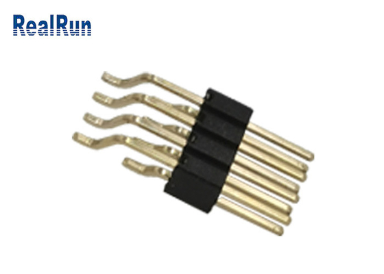 کانکتور طلای برنجی 2x4P سربرگ پین SMT با زاویه راست با برد نر پست PCB 1.27 گام