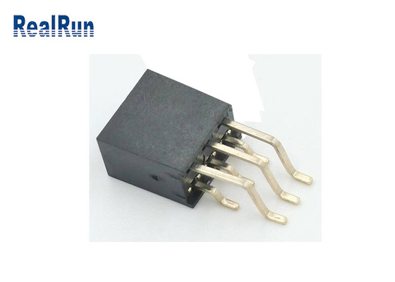 پایانه مهر شده 2x3p مجموع 6 پین سوکت ماده هدر SMT برنجی با روکش طلا PA6T