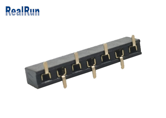 کانکتور PCB تک ردیفی 2.54 میلی متری با روکش طلایی 7 پین اتصال سطحی SMD هدر