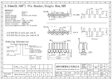 کانکتور پین هدر PA6T SMT DC 500V Through Hole UL 94V-0