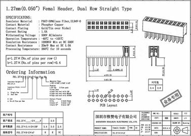 20 پین اتصال هدر تنها ردیف سر راست 180 درجه برای صفحه PCB