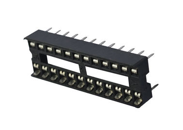 سوکت مدار مجتمع مربع سوراخ سر راست Integrated 2.54میلی متر 24 پین اتصال دهنده