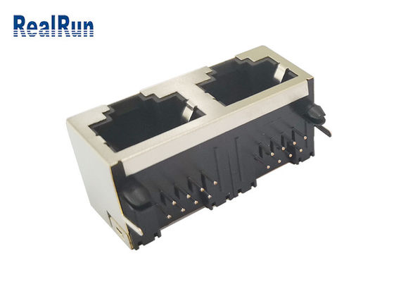 RJ45 Right 8P8C PCB Mount Modular Jack جک مدولار محافظ فلزی
