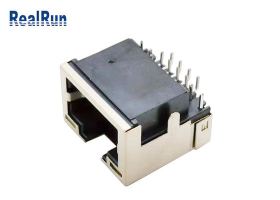 اتصال PCB 8pin RJ45 مدولار جک زاویه راست با چراغ LED 1.5A