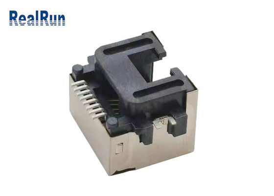 سوکت اتصال دهنده فلزی Shell 1000VAC SMT 8pin Rj45 LCP UL94V-0
