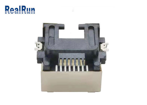 سوکت اتصال دهنده فلزی Shell 1000VAC SMT 8pin Rj45 LCP UL94V-0