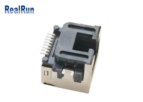 سوکت اتصال دهنده فلزی Shell 1000VAC SMT 8pin Rj45 LCP UL94V-0