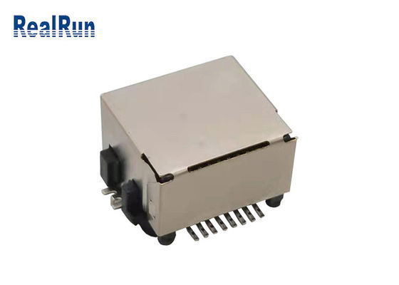 سوکت اتصال دهنده فلزی Shell 1000VAC SMT 8pin Rj45 LCP UL94V-0
