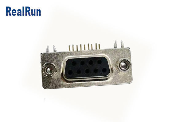 Angle 1000VAC PBT Insulator D Sub Connector VGA DR 9 پین