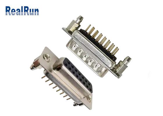 مستقیم DP 15 پین PCB 1000VAC D SUB اتصال نر ماده PBT