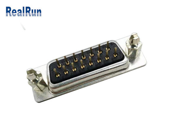 مستقیم DP 15 پین PCB 1000VAC D SUB اتصال نر ماده PBT