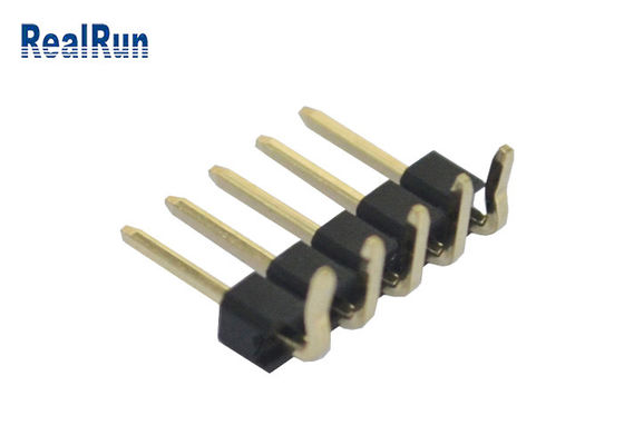 3A 5P PA6T PBT LCP SMT پین هدر 2.54 میلی متر تک ردیف زاویه راست UL94V-0