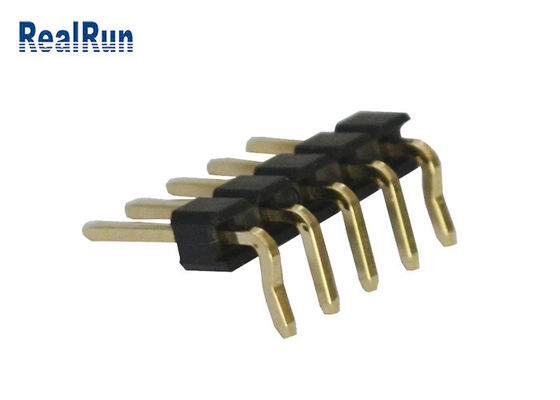 3A 5P PA6T PBT LCP SMT پین هدر 2.54 میلی متر تک ردیف زاویه راست UL94V-0