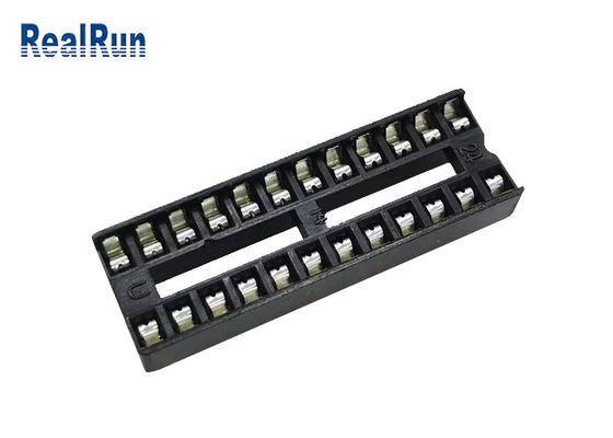 1000VAC 2.54mm IC سوکت اتصال 24P سربرگ سوراخ مربع PBT UL94V-0