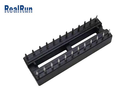 1000VAC 2.54mm IC سوکت اتصال 24P سربرگ سوراخ مربع PBT UL94V-0