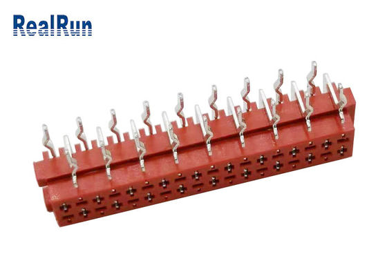 سوکت اتصال RoHS قرمز 1.27 میلی متر Idc زن 18P 90 درجه خم بدون گوش