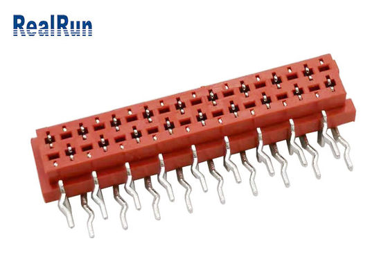 سوکت اتصال RoHS قرمز 1.27 میلی متر Idc زن 18P 90 درجه خم بدون گوش