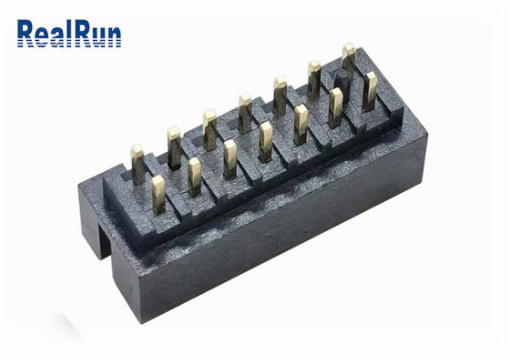PBT H6.4 30٪ GF Double Row Box Header UL94V-0 14P IDC سوکت برنجی