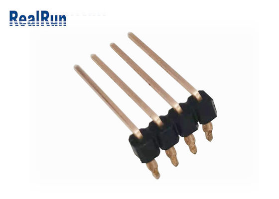 PA6T 4P Single Row Pin Header 90 ° Bend UL94V-0 Press Fit PCB THT Connector