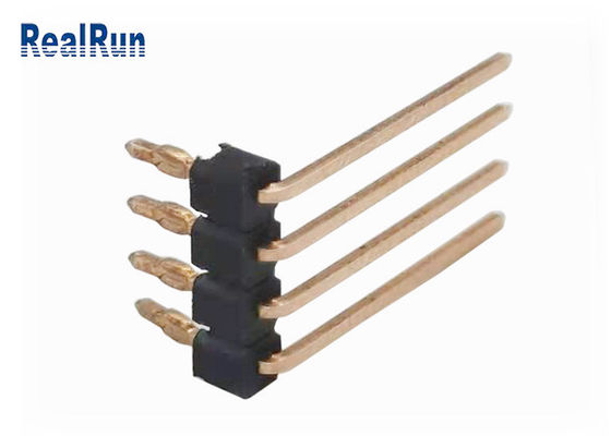 PA6T 4P Single Row Pin Header 90 ° Bend UL94V-0 Press Fit PCB THT Connector