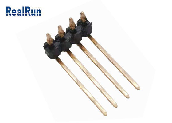 PA6T 4P Single Row Pin Header 90 ° Bend UL94V-0 Press Fit PCB THT Connector