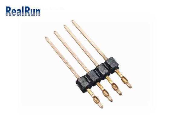 PA6T برنجی PBT LCP Press Fit Pcb Pin Header 2.54mm اتصال دهنده سرصفحه مردانه مستقیم DIP