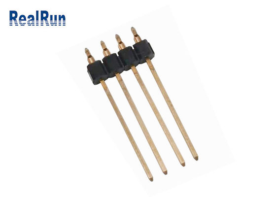 PA6T برنجی PBT LCP Press Fit Pcb Pin Header 2.54mm اتصال دهنده سرصفحه مردانه مستقیم DIP