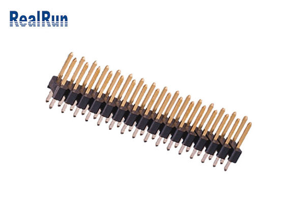 برنج PA6T 180 ° Straight Pin Header Connector 2.54mm UL94V-0 Double Row