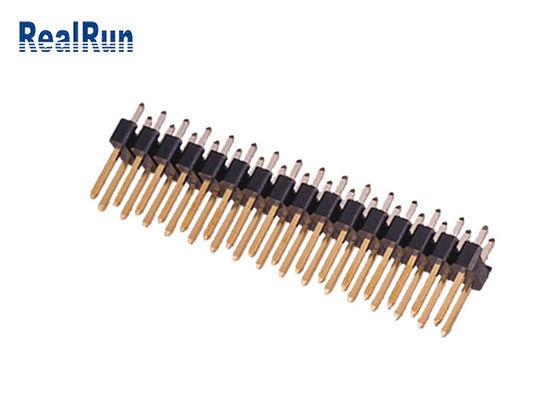 برنج PA6T 180 ° Straight Pin Header Connector 2.54mm UL94V-0 Double Row