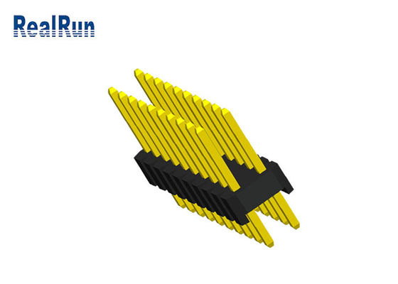 PBT PA6T 20P Double Row Dip Pin Header نر Pcb 3.0A برنج