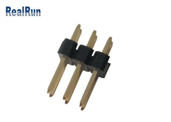 3.0A 6P مردانه DIP پین هدر سیاه PA6T برنج 2.54 میلی متر پیچ دو راست