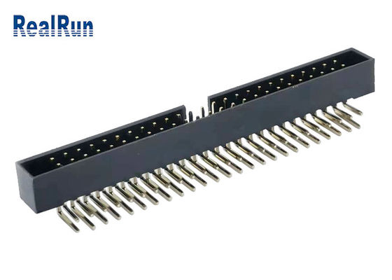 PA6T UL94V-0 IDC Box Header 50P Double Row Shrouned Pin SGS
