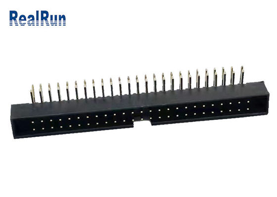 PA6T UL94V-0 IDC Box Header 50P Double Row Shrouned Pin SGS