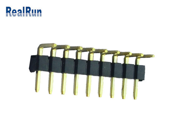 9P پلاستیک 90 درجه PCB Header Connector برنج PBT Au Over Ni