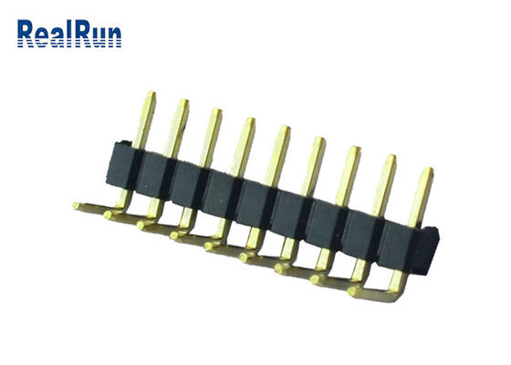 9P پلاستیک 90 درجه PCB Header Connector برنج PBT Au Over Ni