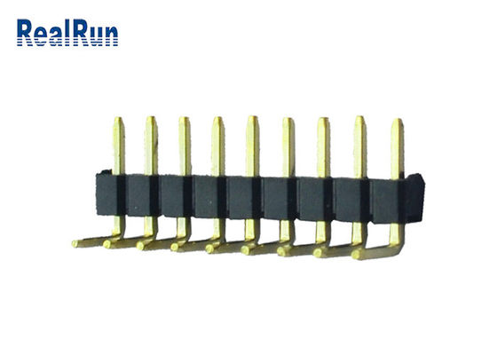 9P پلاستیک 90 درجه PCB Header Connector برنج PBT Au Over Ni