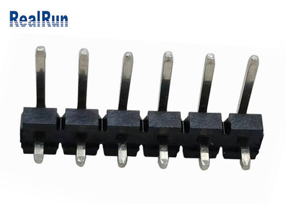 کانکتور هدر PCB برنجی 7A LCP مشکی عایق خمش 90 درجه PA6T