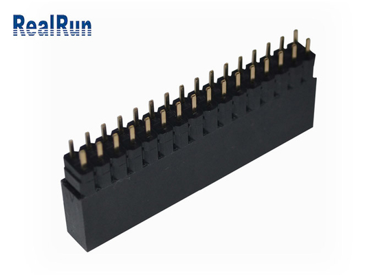 VCD 0.1 اینچ DC500V Pcb هدر زن دو ردیفه 32P طلایی PA6T