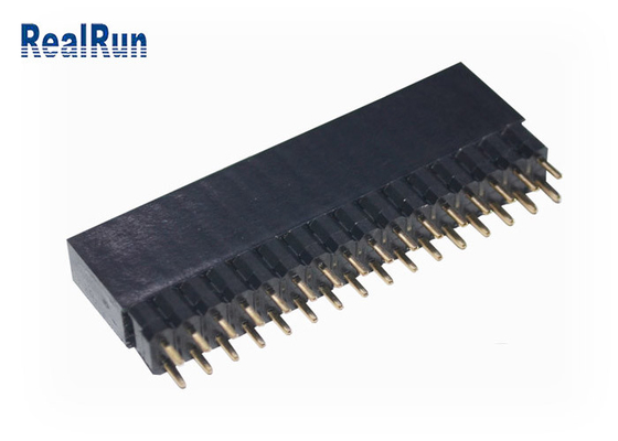 VCD 0.1 اینچ DC500V Pcb هدر زن دو ردیفه 32P طلایی PA6T