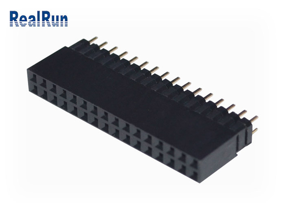 VCD 0.1 اینچ DC500V Pcb هدر زن دو ردیفه 32P طلایی PA6T