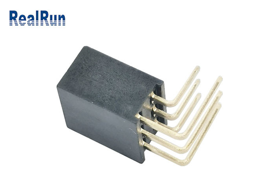 PA6T DIP Female Header Connector Y Terminal H8.5 Gold Flash 2*3 Pin 1.5A