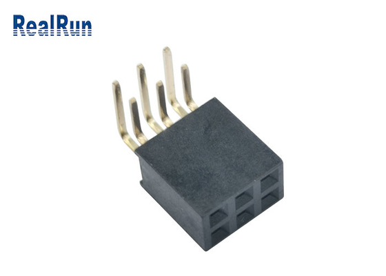 PA6T DIP Female Header Connector Y Terminal H8.5 Gold Flash 2*3 Pin 1.5A