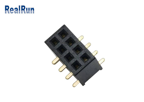 کانکتور SMT هدر زن 500VAC PA6T 2*4p طلایی 1u&quot; UL94v-0 H4.3mm LCP