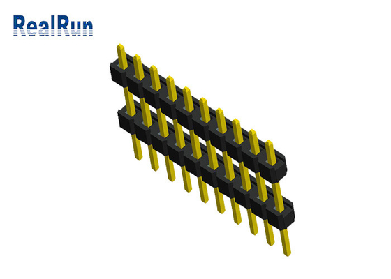 کانکتور هدر پین نر دوگانه پلاستیکی 10P 0.1 اینچی PA6T PBT PA46 برای PCB