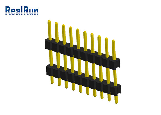 کانکتور هدر پین نر دوگانه پلاستیکی 10P 0.1 اینچی PA6T PBT PA46 برای PCB