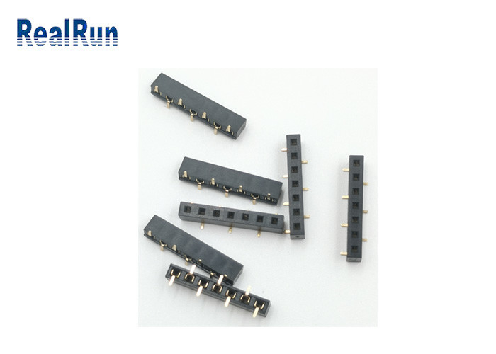 کانکتور PCB تک ردیفی 2.54 میلی متری با روکش طلایی 7 پین اتصال سطحی SMD هدر
